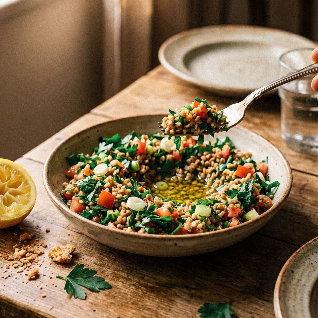 Organik Siyez Bulgurlu Tabule Salatası Tarifi