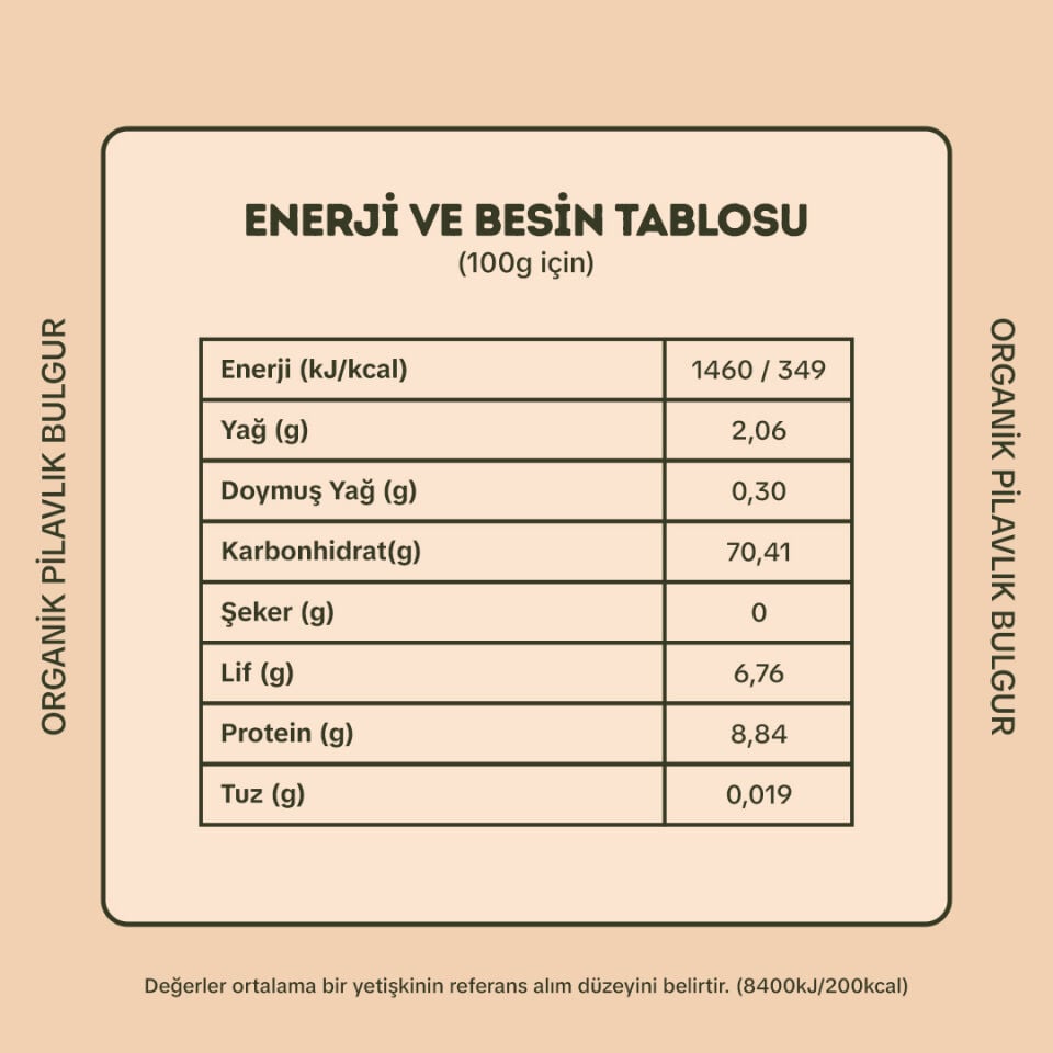 Organik Pilavlık Bulgur 1000 gr