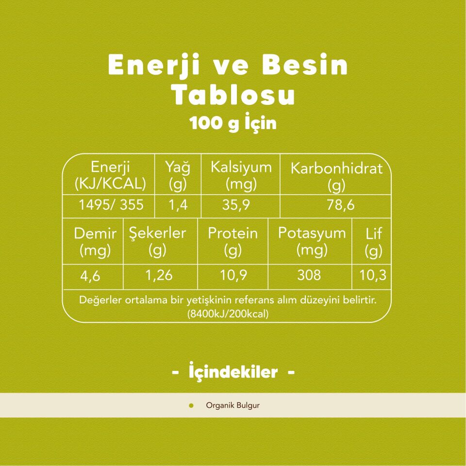 Organik Köftelik Bulgur1000 gr