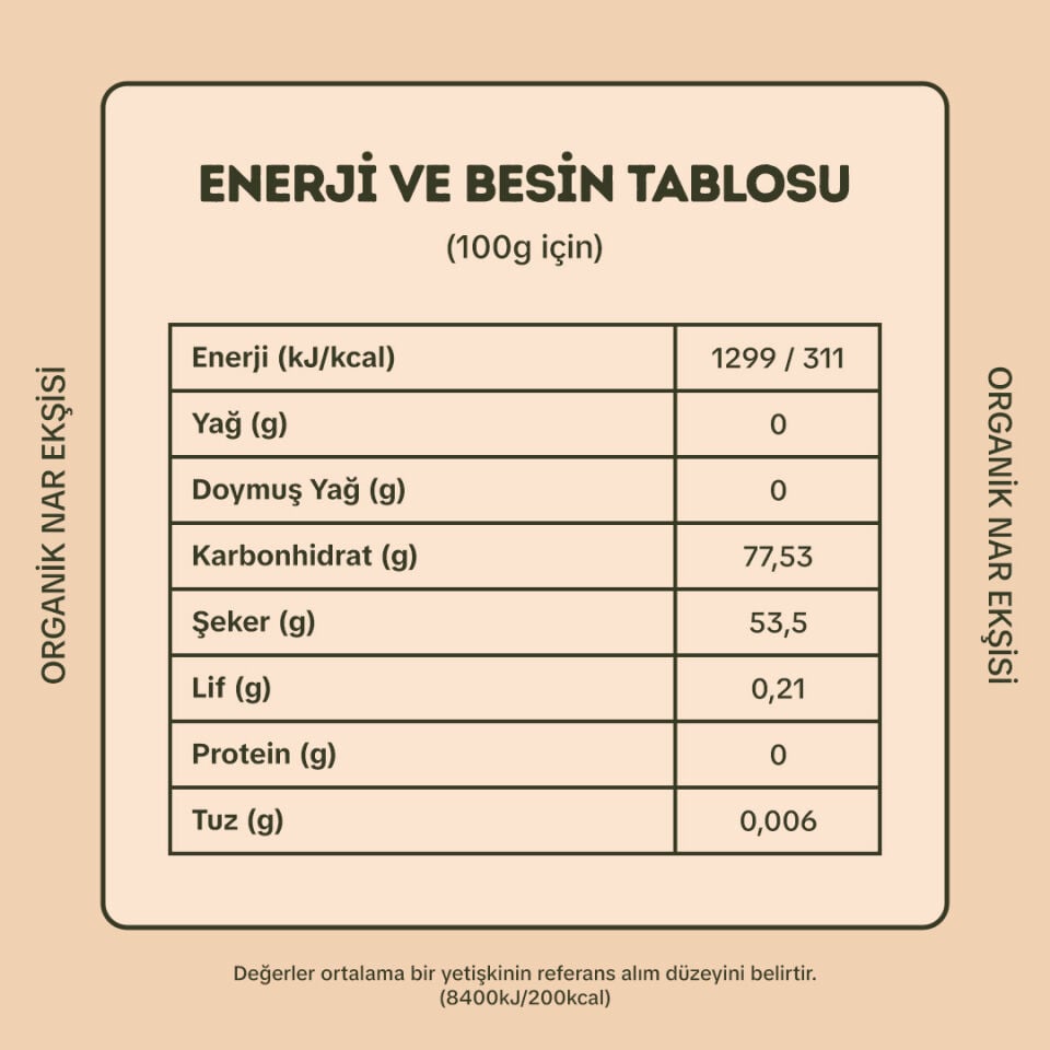 Organik Nar Ekşisi 330 gr
