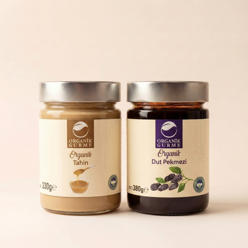 Organik Dut Pekmezi 380 gr + Organik Tahin 330 gr