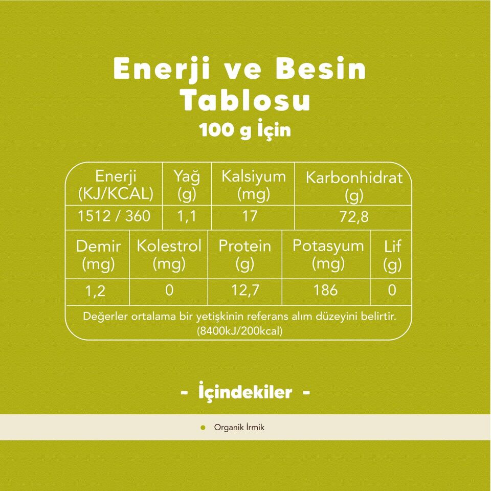 4'lü Organik İrmik 500gr
