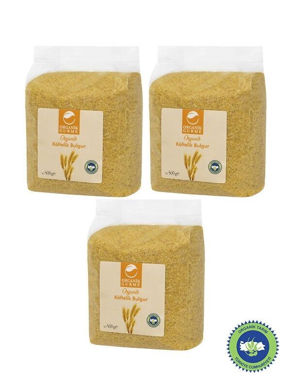 3'lü Organik Köftelik Bulgur 1000 gr