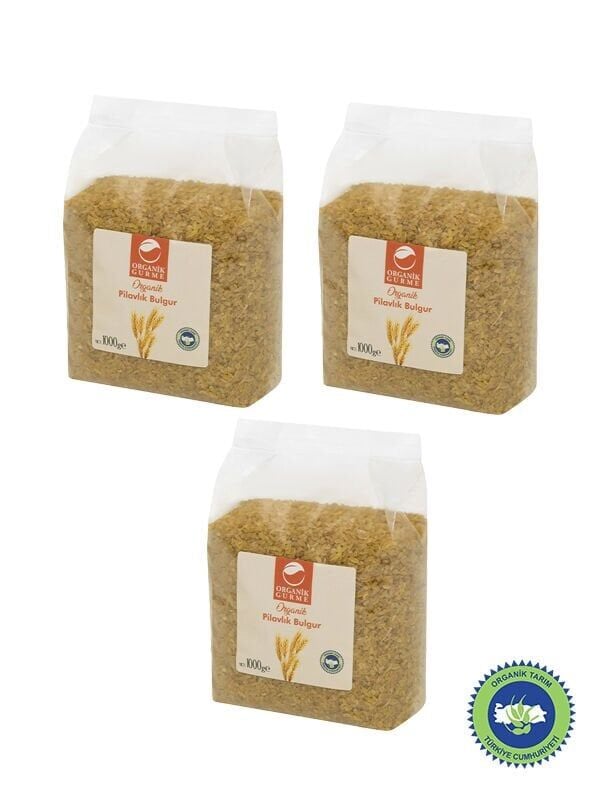 3'lü Organik Pilavlık Bulgur 1000 gr
