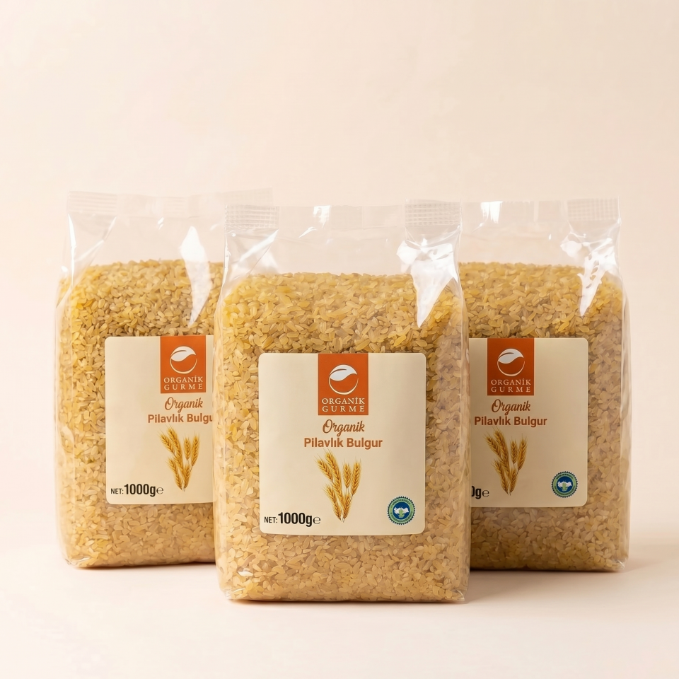 3'lü Organik Pilavlık Bulgur 1000 gr