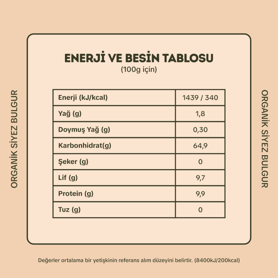 4'lü Organik Siyez Bulguru 500 gr
