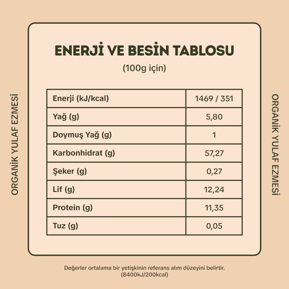 4'lü Organik Yulaf Ezmesi 500 gr