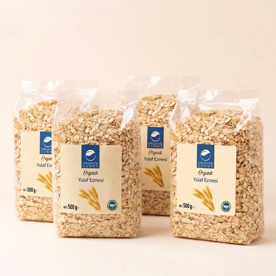 4'lü Organik Yulaf Ezmesi 500 gr