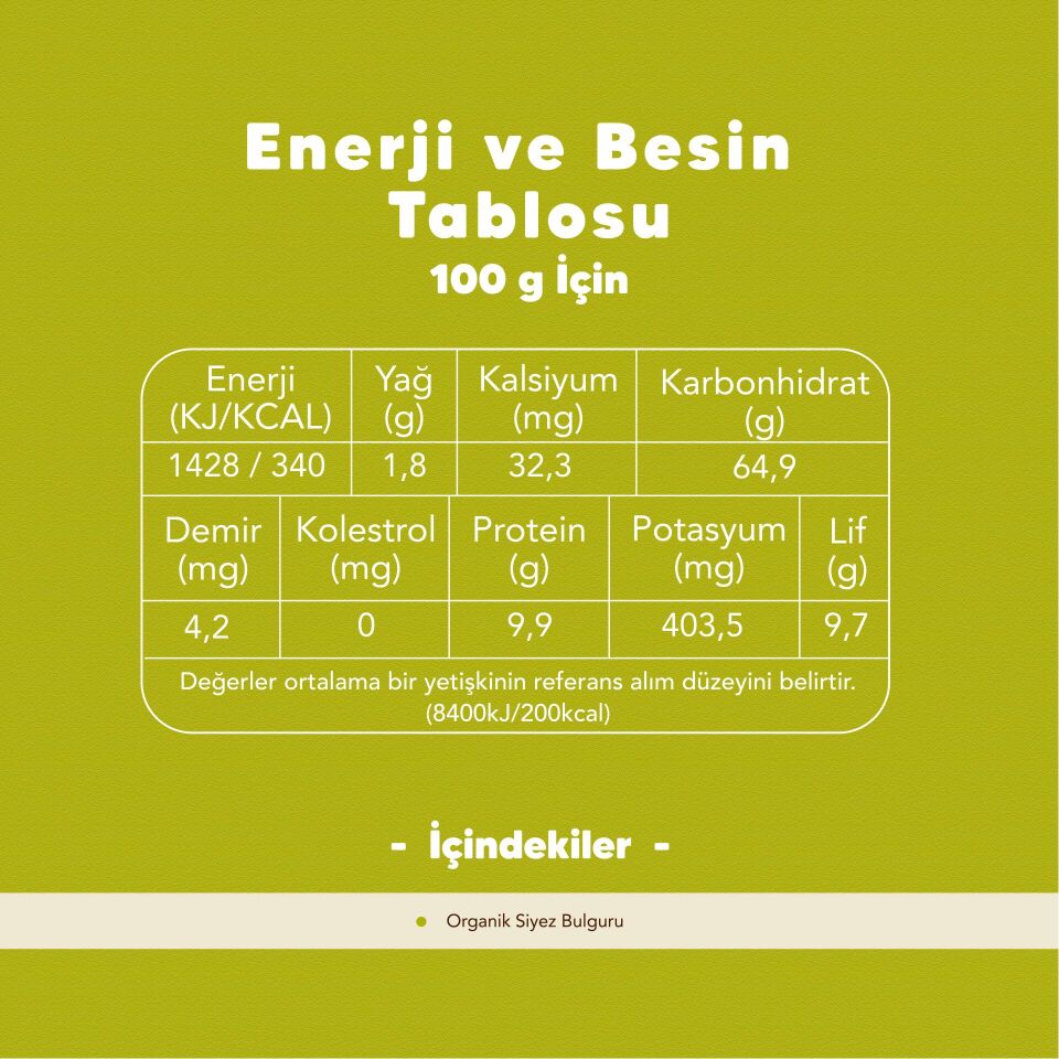 2'li Organik Siyez Bulguru 500 gr