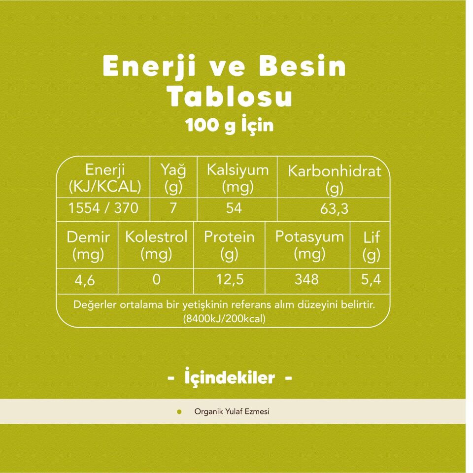 2'li Organik Yulaf Ezmesi 500 gr