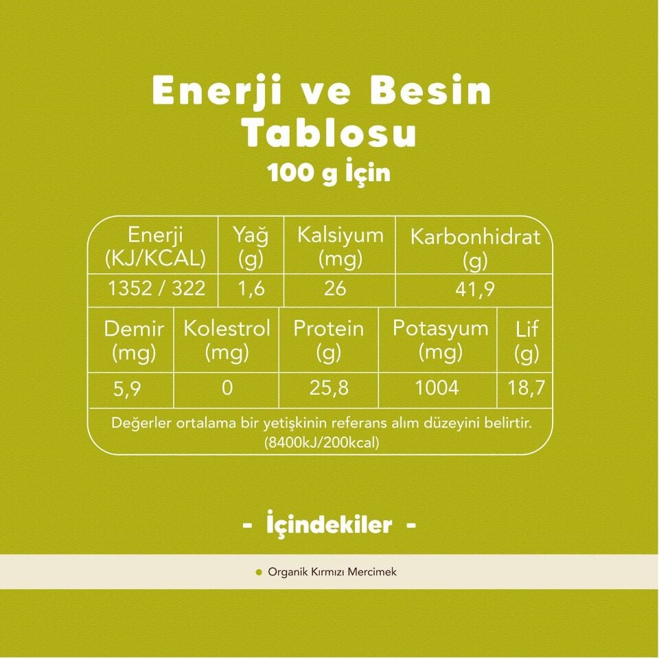 Kırmızı Mercimek 1000gr - Yeşil Mercimek 1000gr