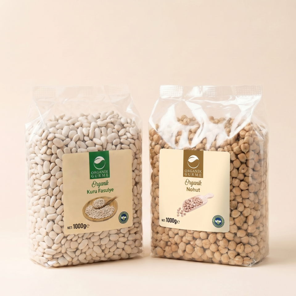 Organik Kurufasulye 1000gr - Nohut 1000gr