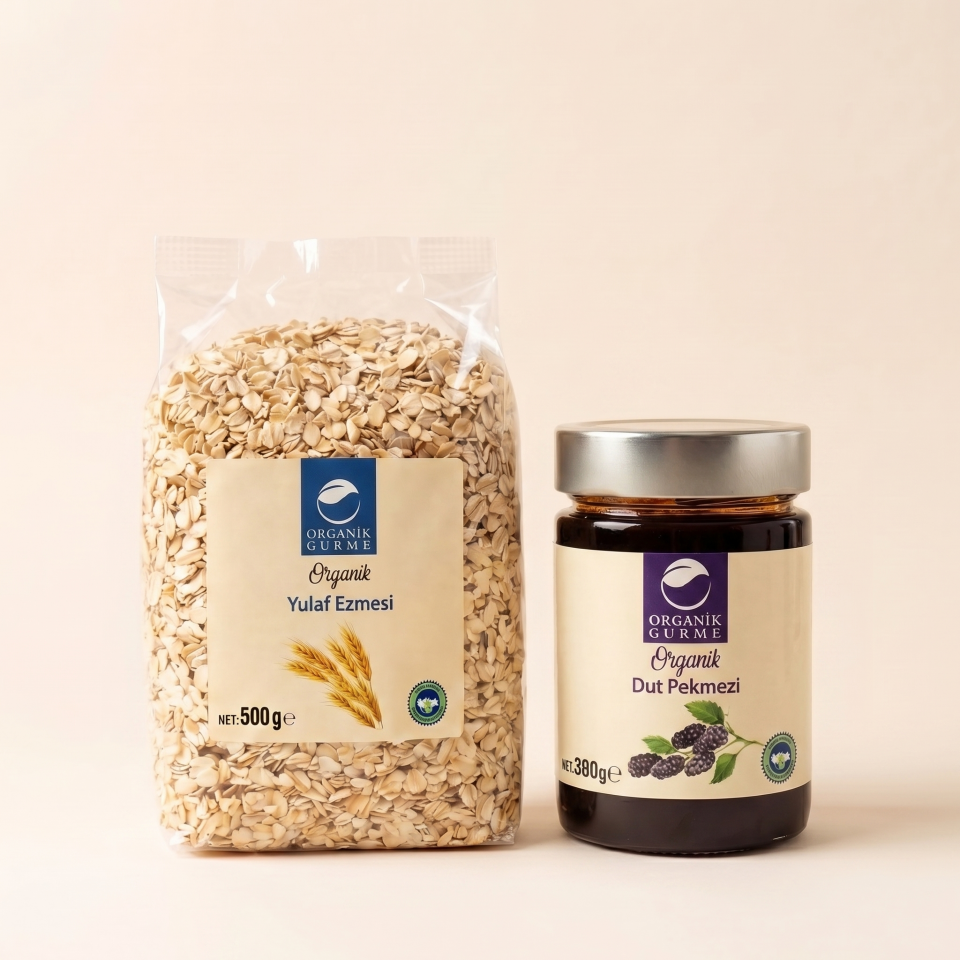 Organik Yulaf Ezmesi 500gr - Dut Pekmesi 380gr