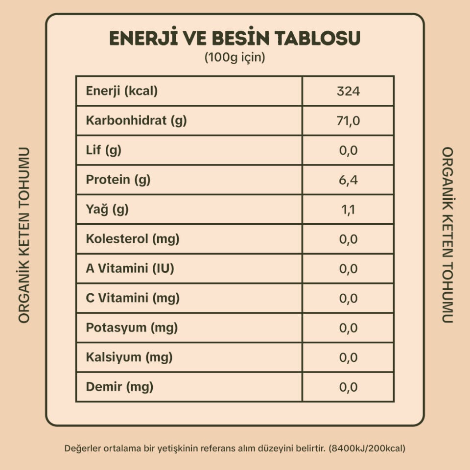 Organik Keten Tohumu 200 gr
