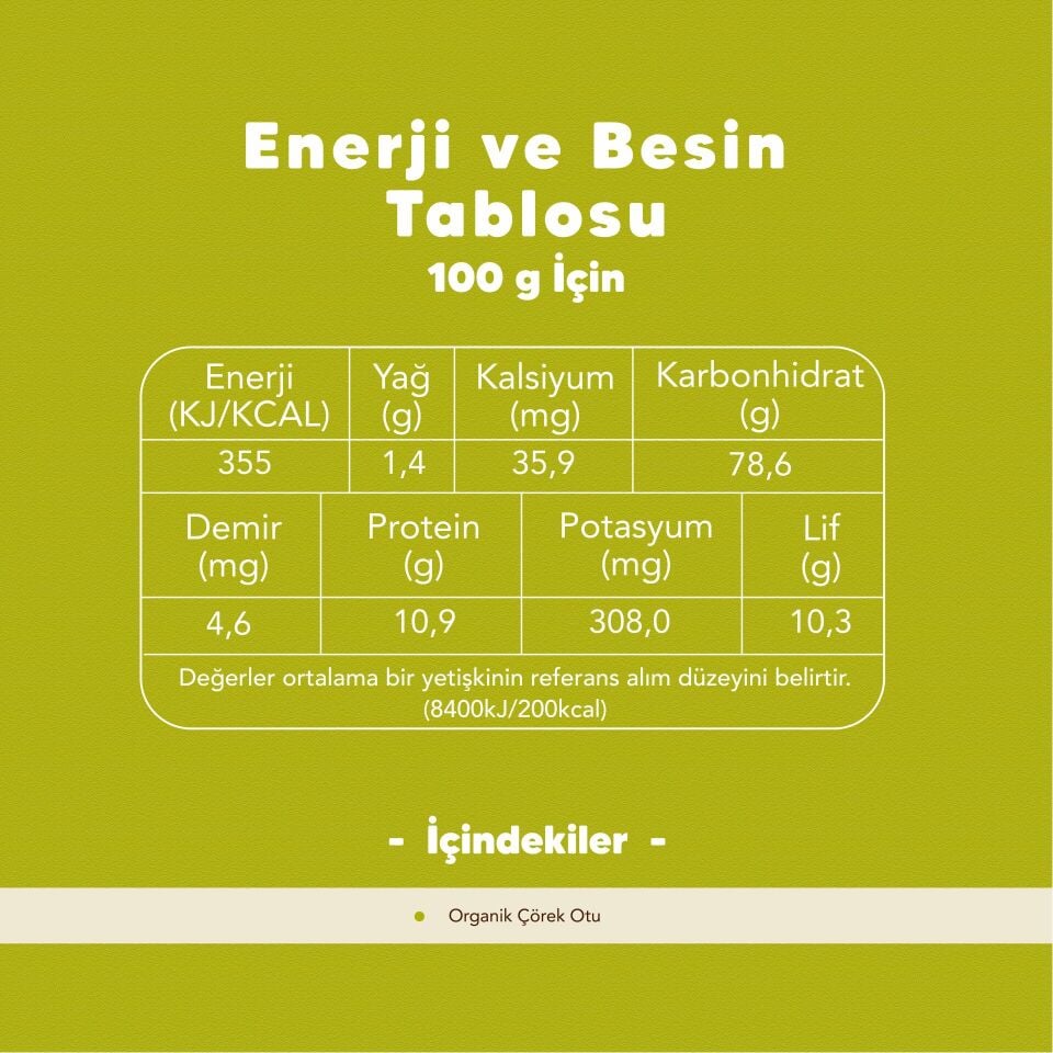 Organik Çörek Otu 200 gr