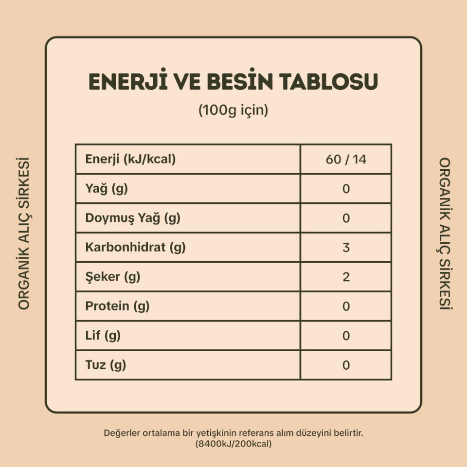 Organik Elma Sirkesi 500ml - Alıç Sirkesi 500ml