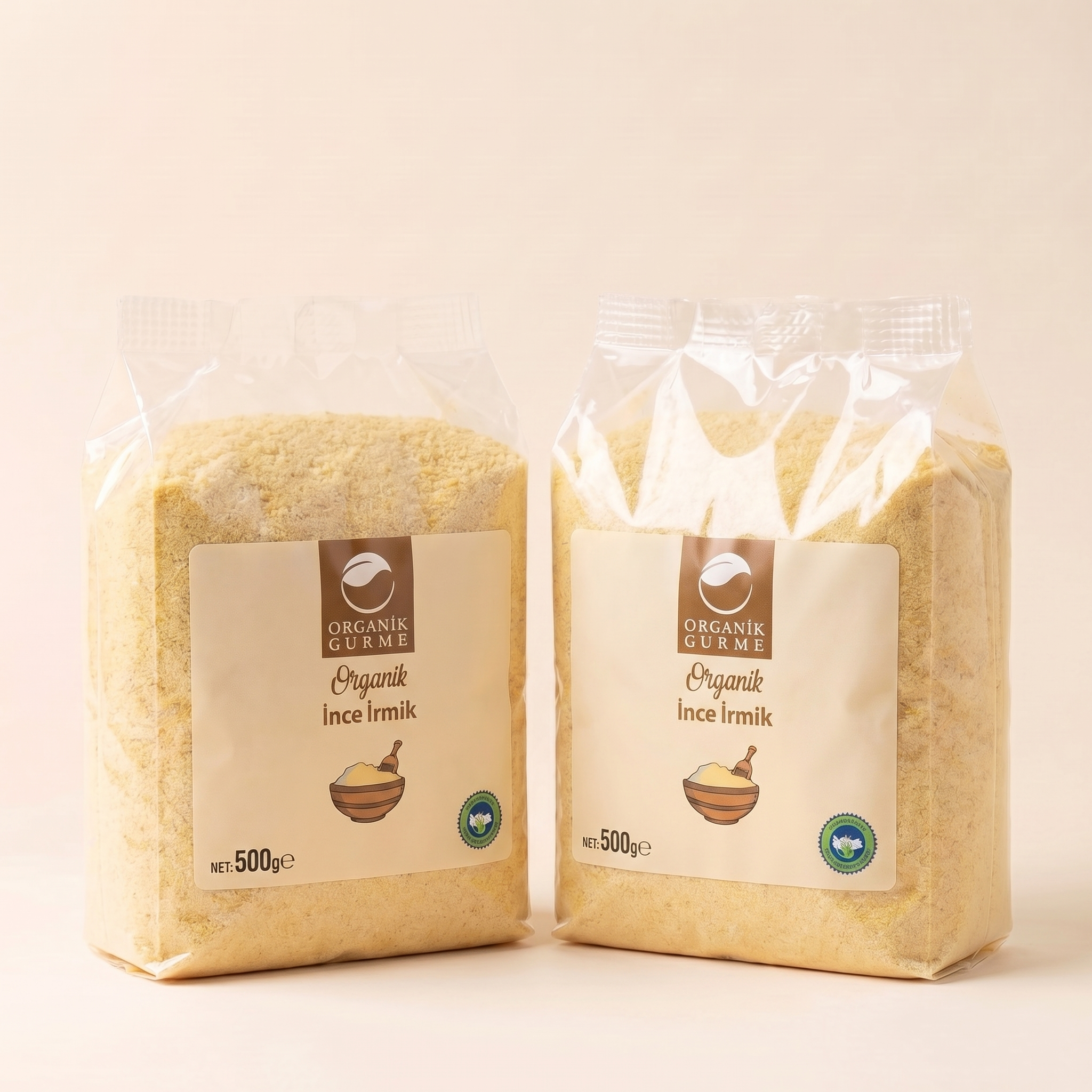 2'li Organik İnce İrmik 500gr