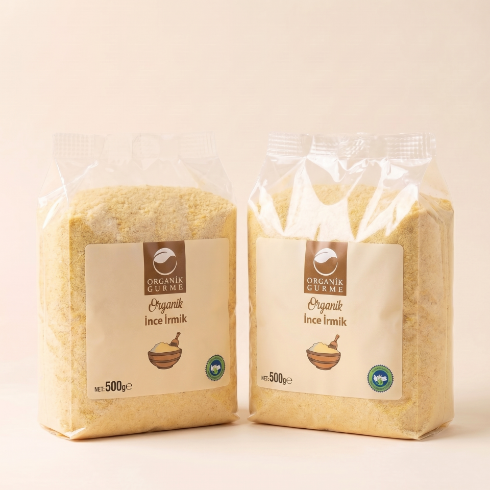 2'li Organik İnce İrmik 500gr