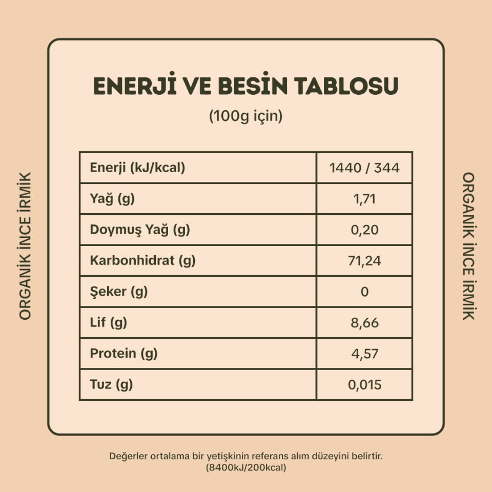2'li Organik İnce İrmik 500gr