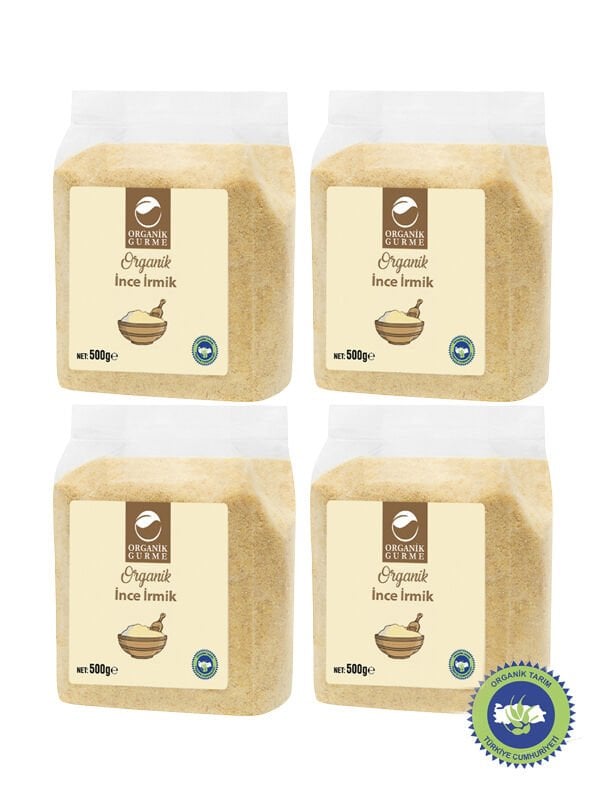 4'lü Organik İnce İrmik 500gr