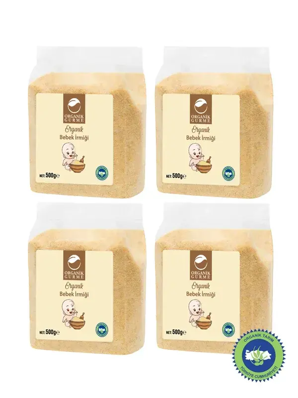 4'lü Organik Bebek İrmiği 500gr ( İrmik Unu )