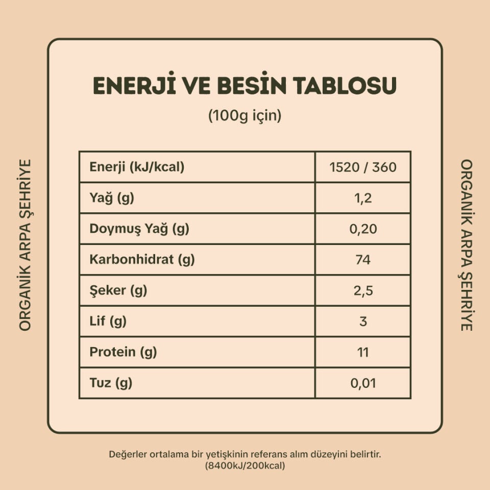 4'lü Organik Arpa Şehriye 500 gr