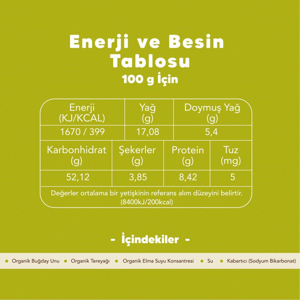 Organik Tereyağlı Sade Bisküvi 80 gr
