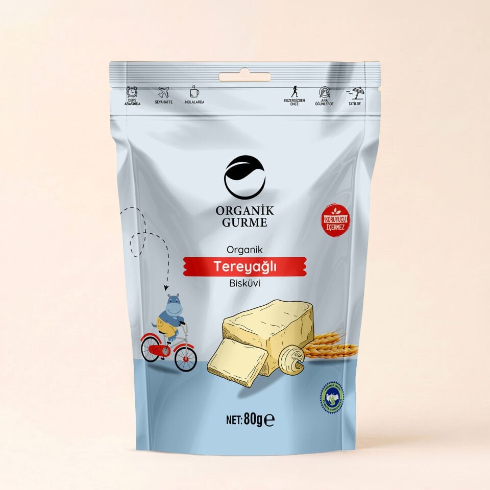 Organik Tereyağlı Sade Bisküvi 80 gr