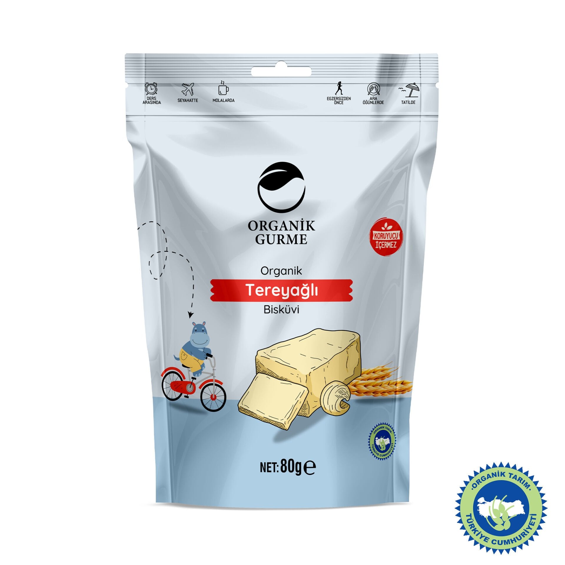 Organik Tereyağlı Sade Bisküvi 80 gr