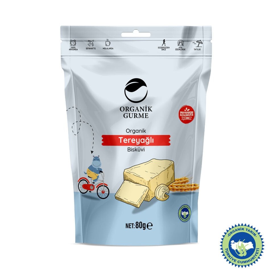 Organik Tereyağlı Sade Bisküvi 80 gr