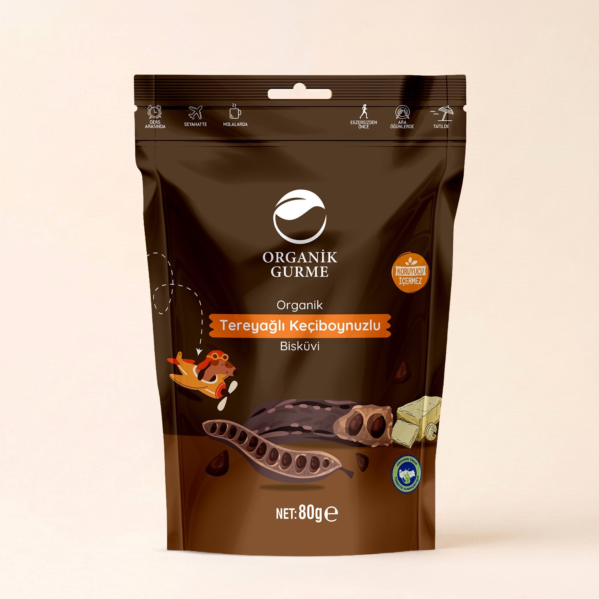 Organik Tereyağlı Keçiboynuzlu Bisküvi 80 gr