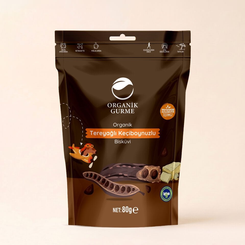 Organik Tereyağlı Keçiboynuzlu Bisküvi 80 gr