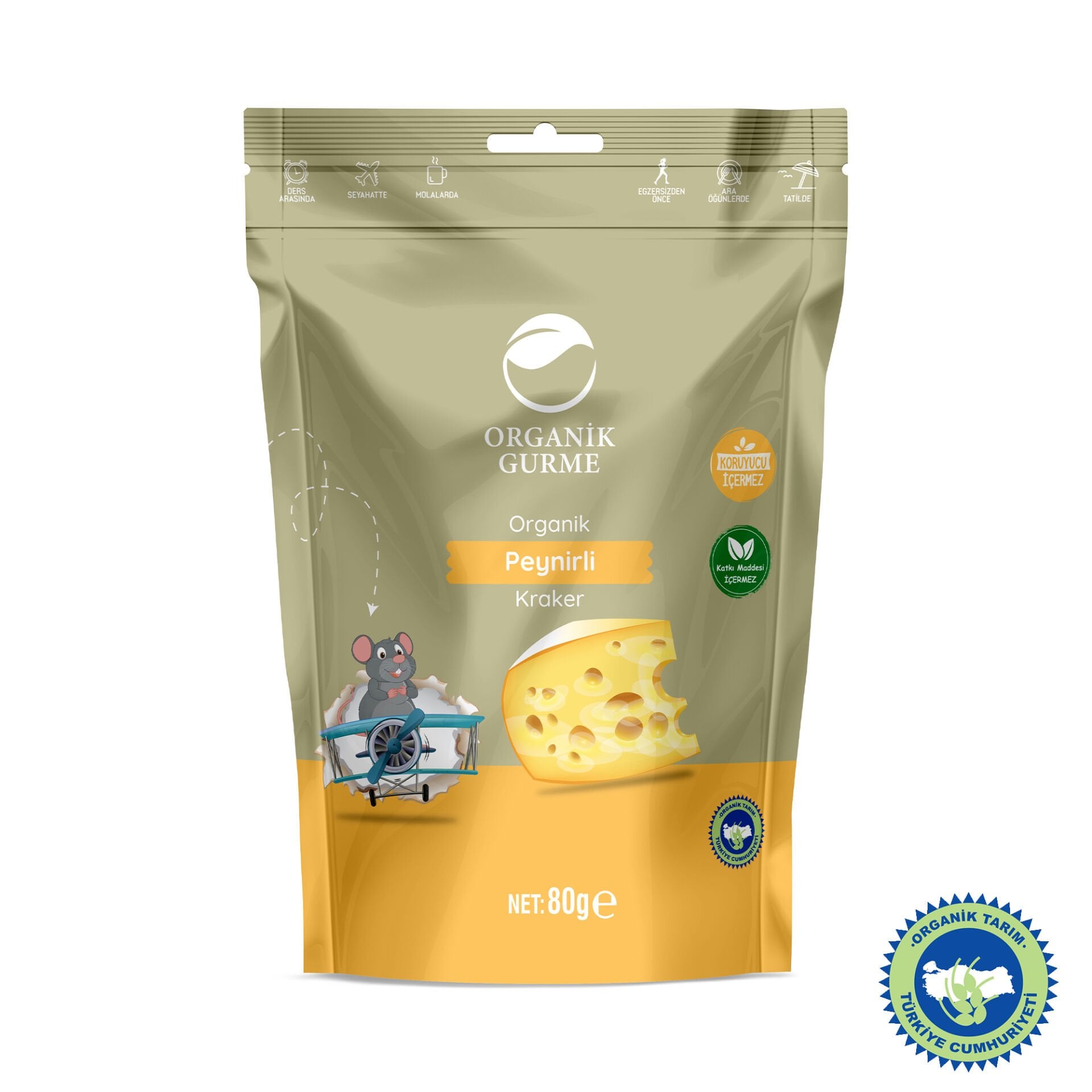 Organik Peynirli Kraker 80 gr