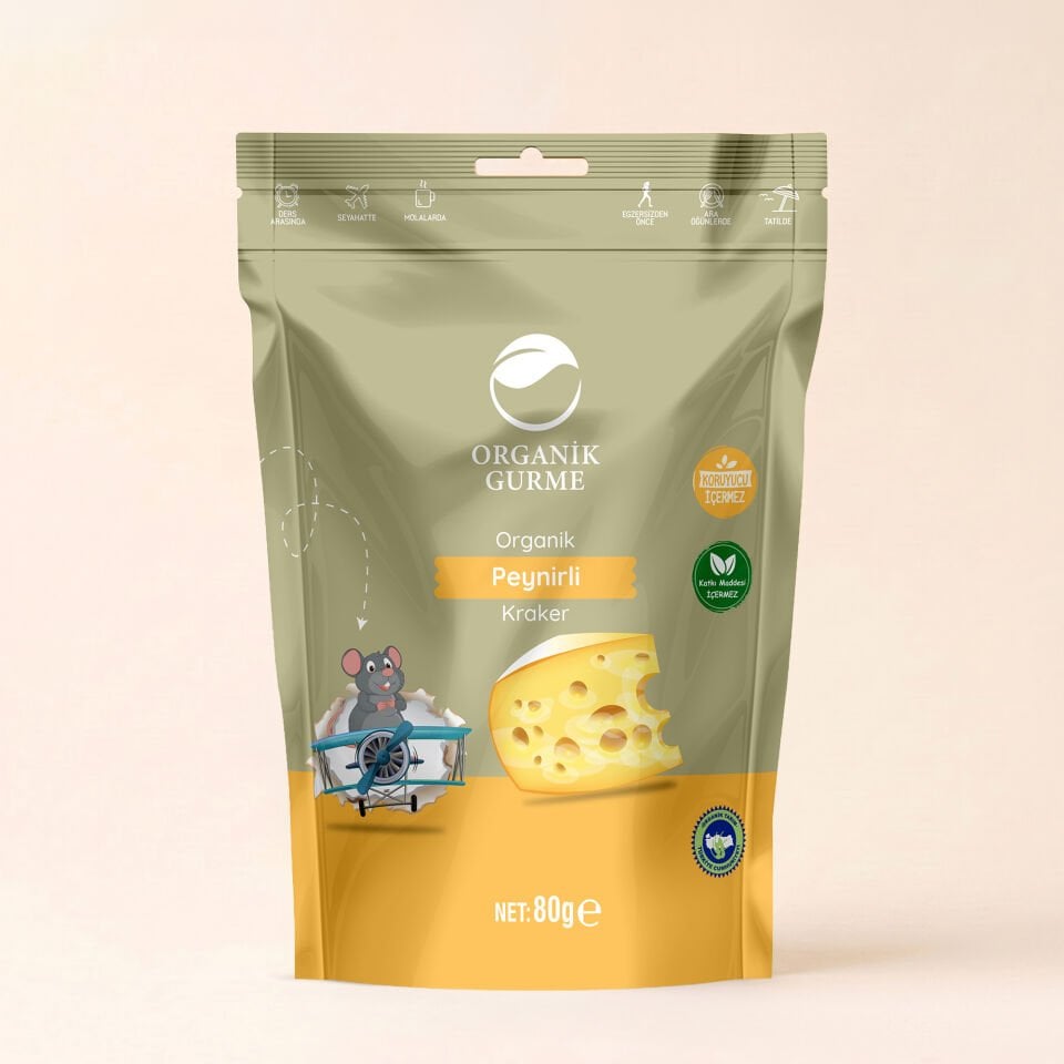Organik Peynirli Kraker 80 gr