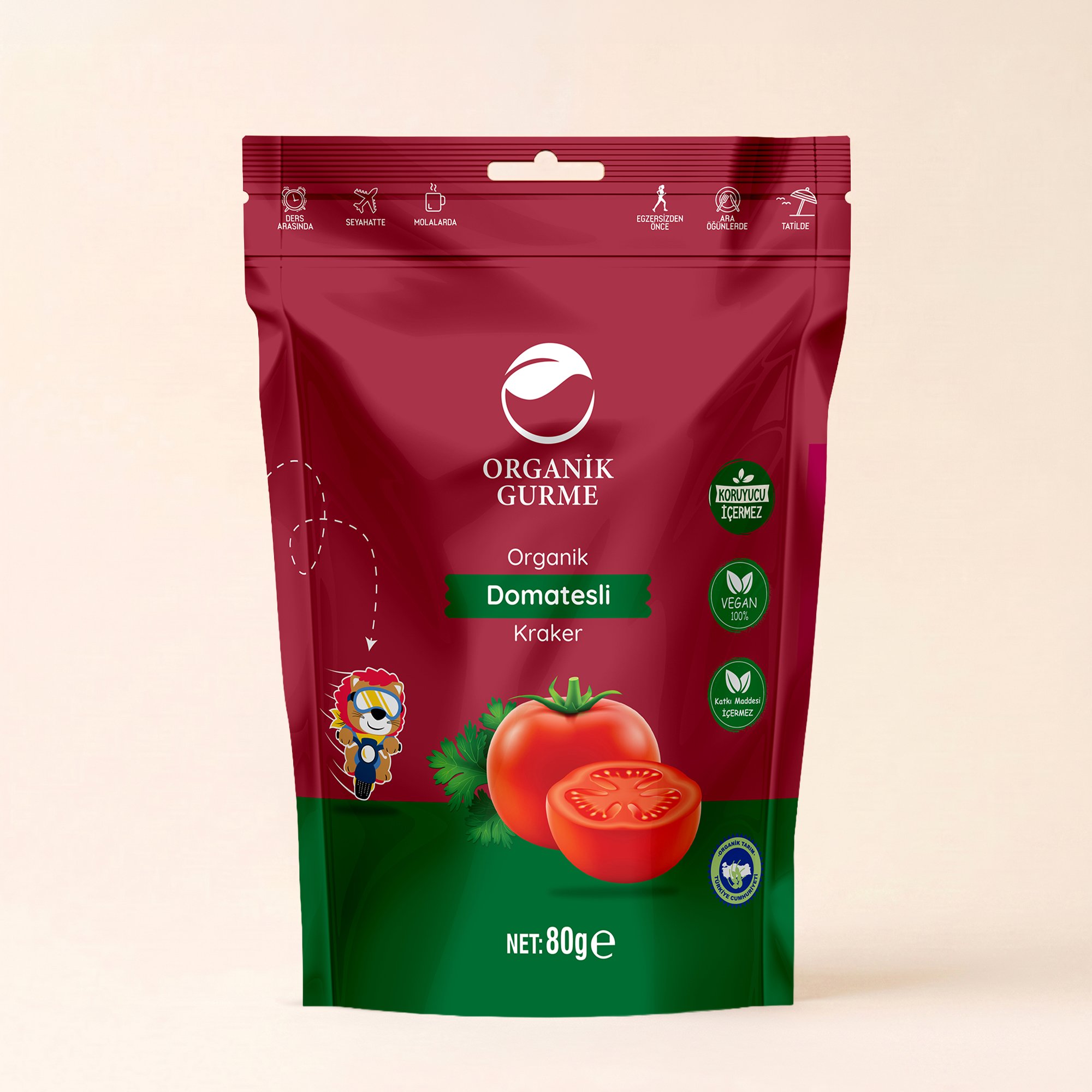 Organik Domatesli Kraker 80 gr