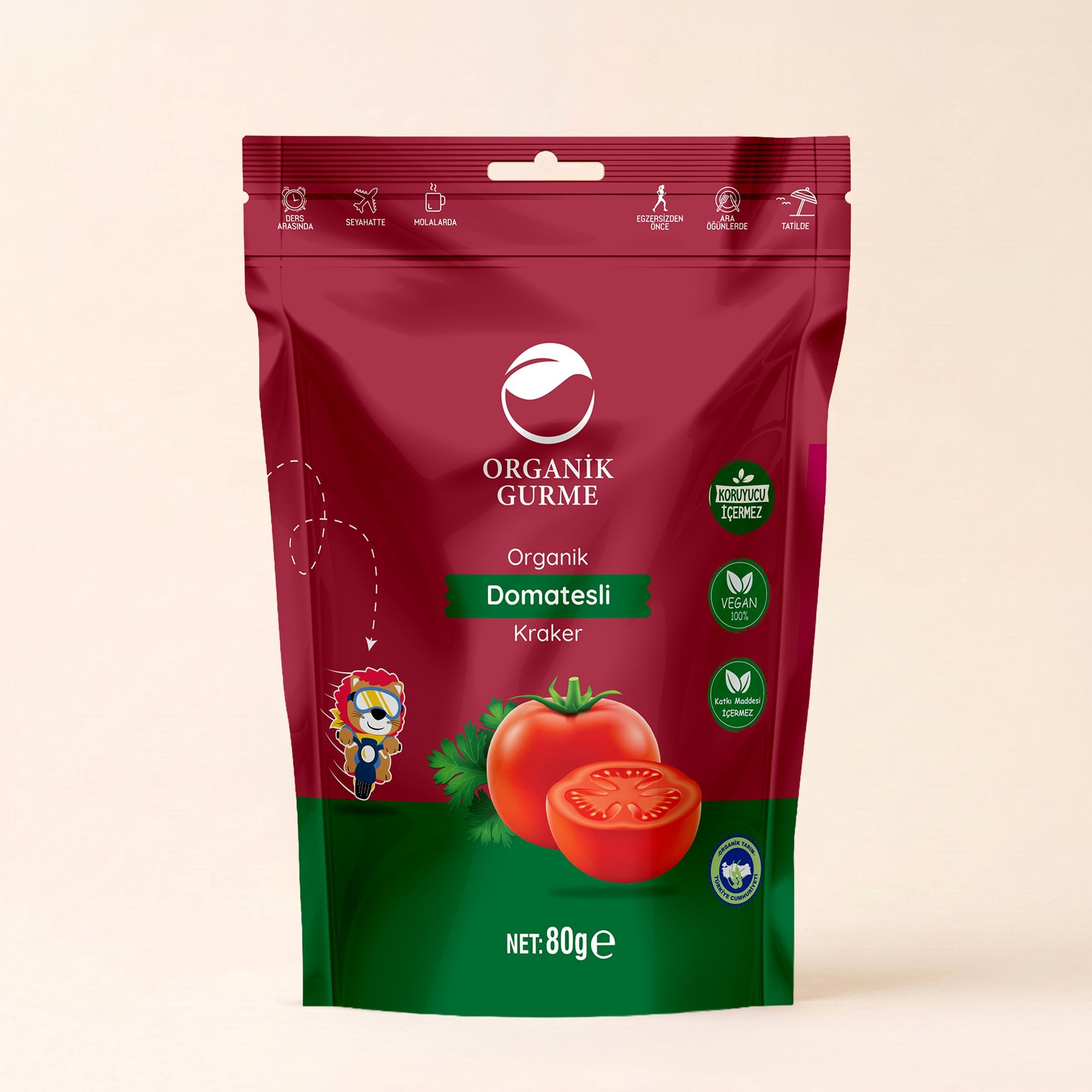 Organik Domatesli Kraker 80 gr