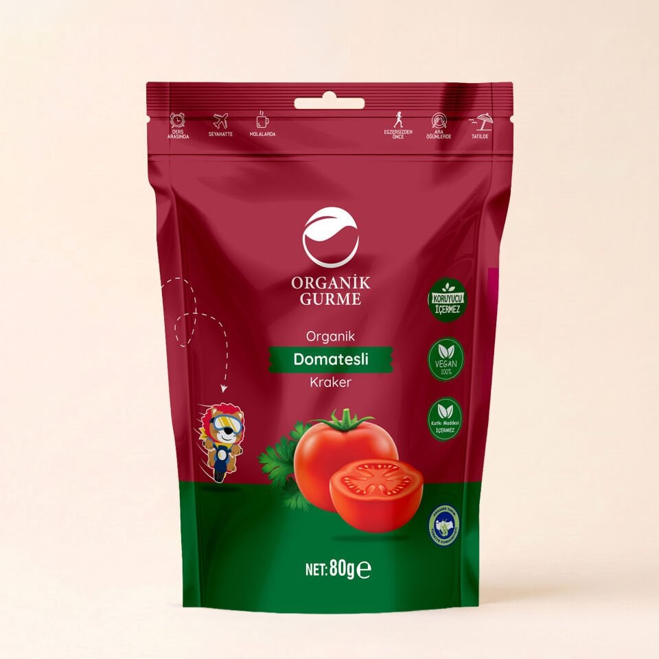 Organik Domatesli Kraker 80 gr