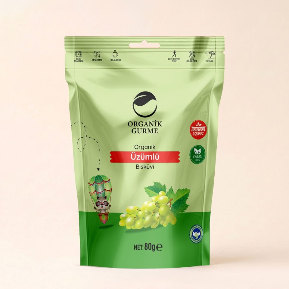 Organik Üzümlü Bisküvi 80 gr