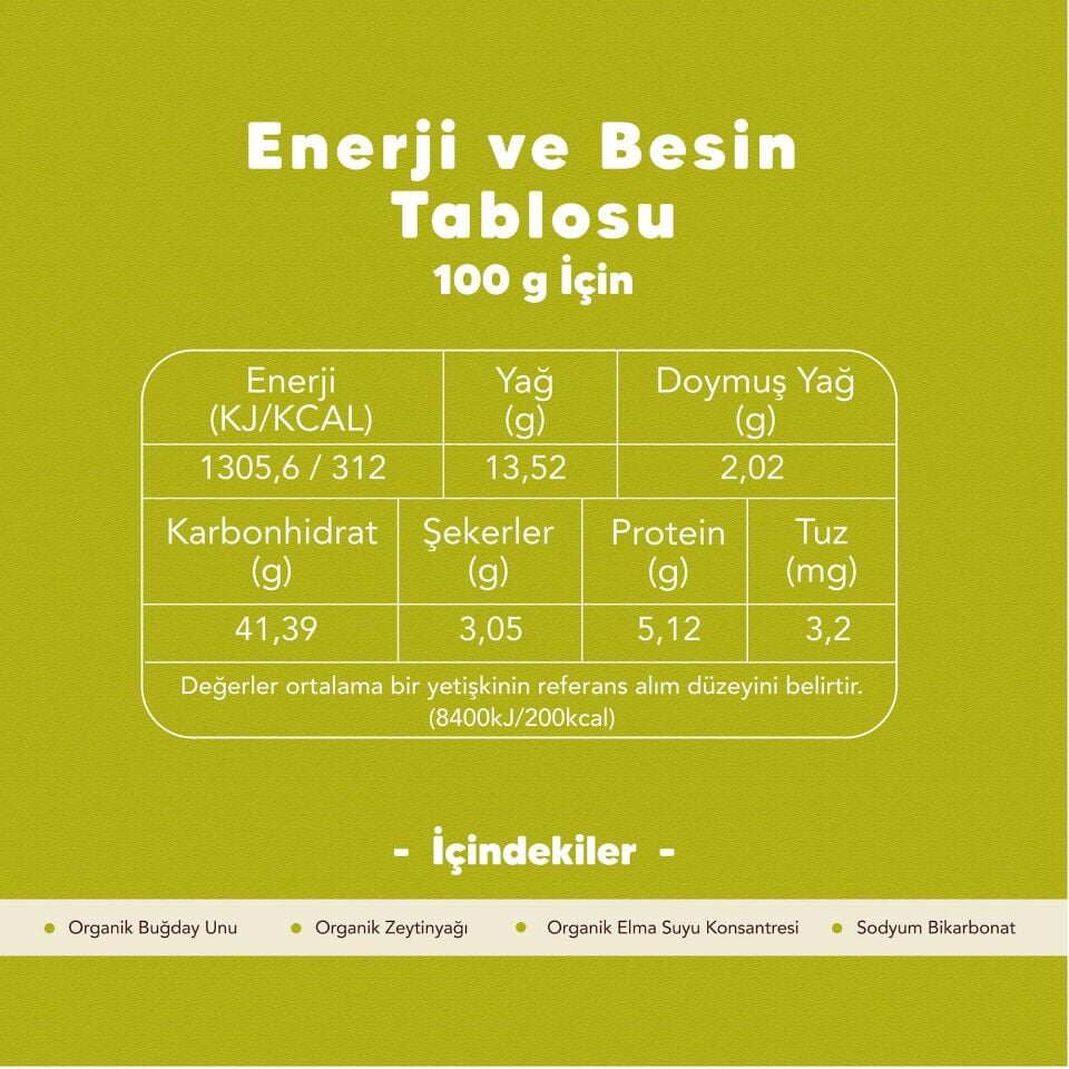 Organik Sade Bisküvi 80 gr