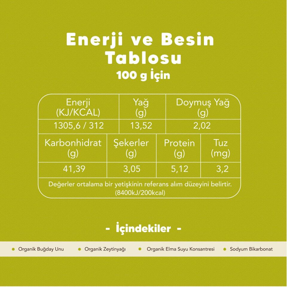 Organik Sade Bisküvi 80 gr