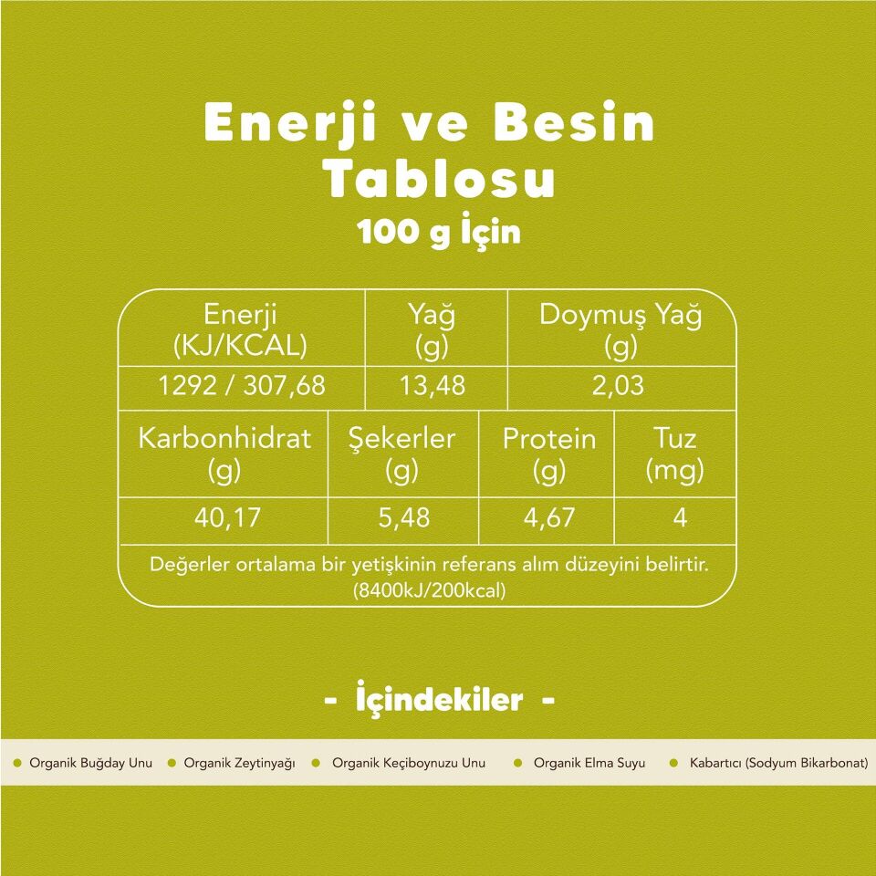 Organik Keçiboynuzlu Bisküvi 80 gr