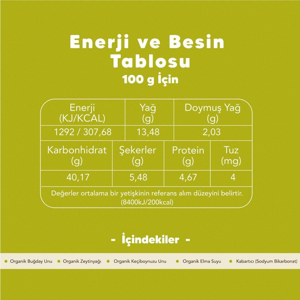 Organik Keçiboynuzlu Bisküvi 80 gr