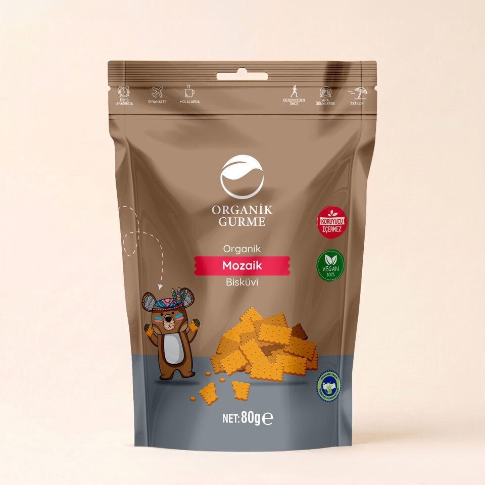 Organik Mozaik Bisküvi 80 gr