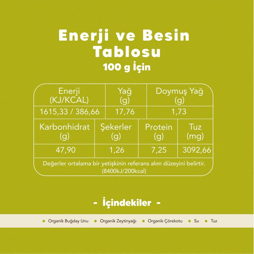 Organik Çörekotlu Tuzlu Kurabiye 80 gr