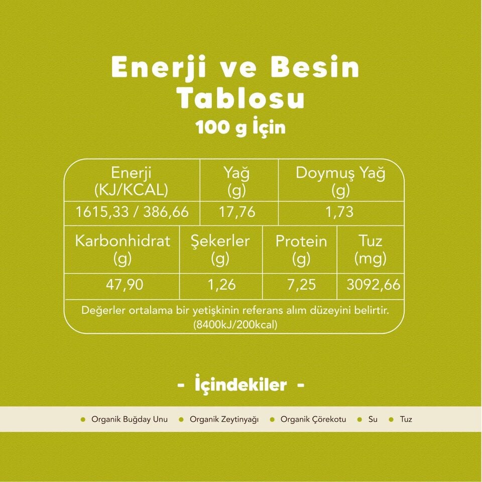 Organik Çörekotlu Tuzlu Kurabiye 80 gr