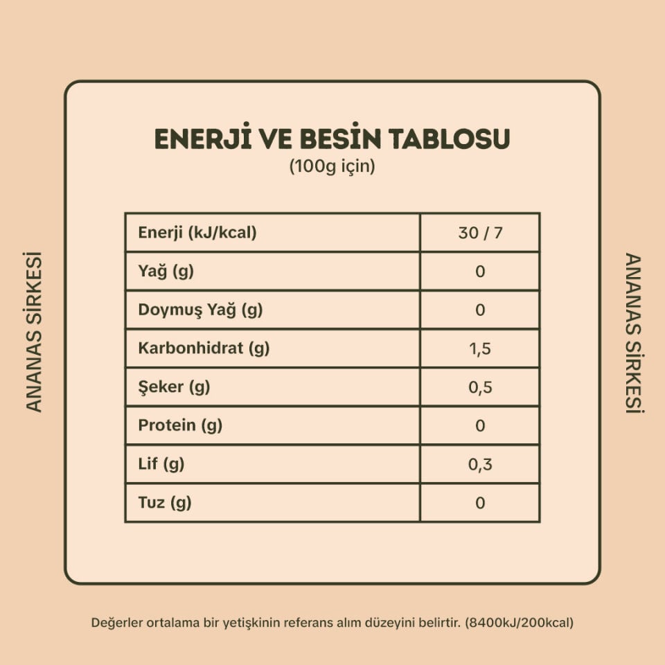 Doğal Ananas Sirkesi 500 ml