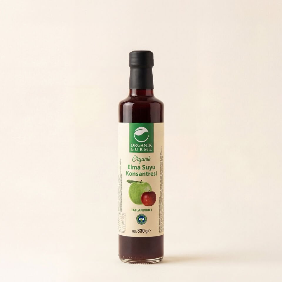 Organik Elma Suyu Konsantresi 330 gr (Pestisit Analizli)