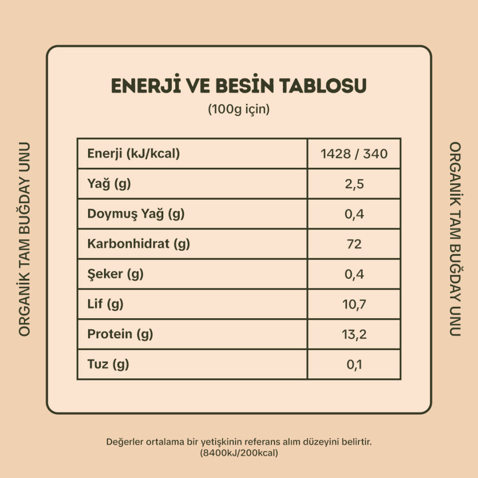 Organik Tam Buğday Unu 1000 gr
