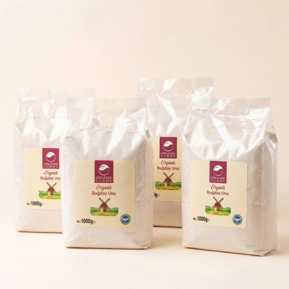 4'lü Organik Çok Amaçlı Buğday Unu 1000gr