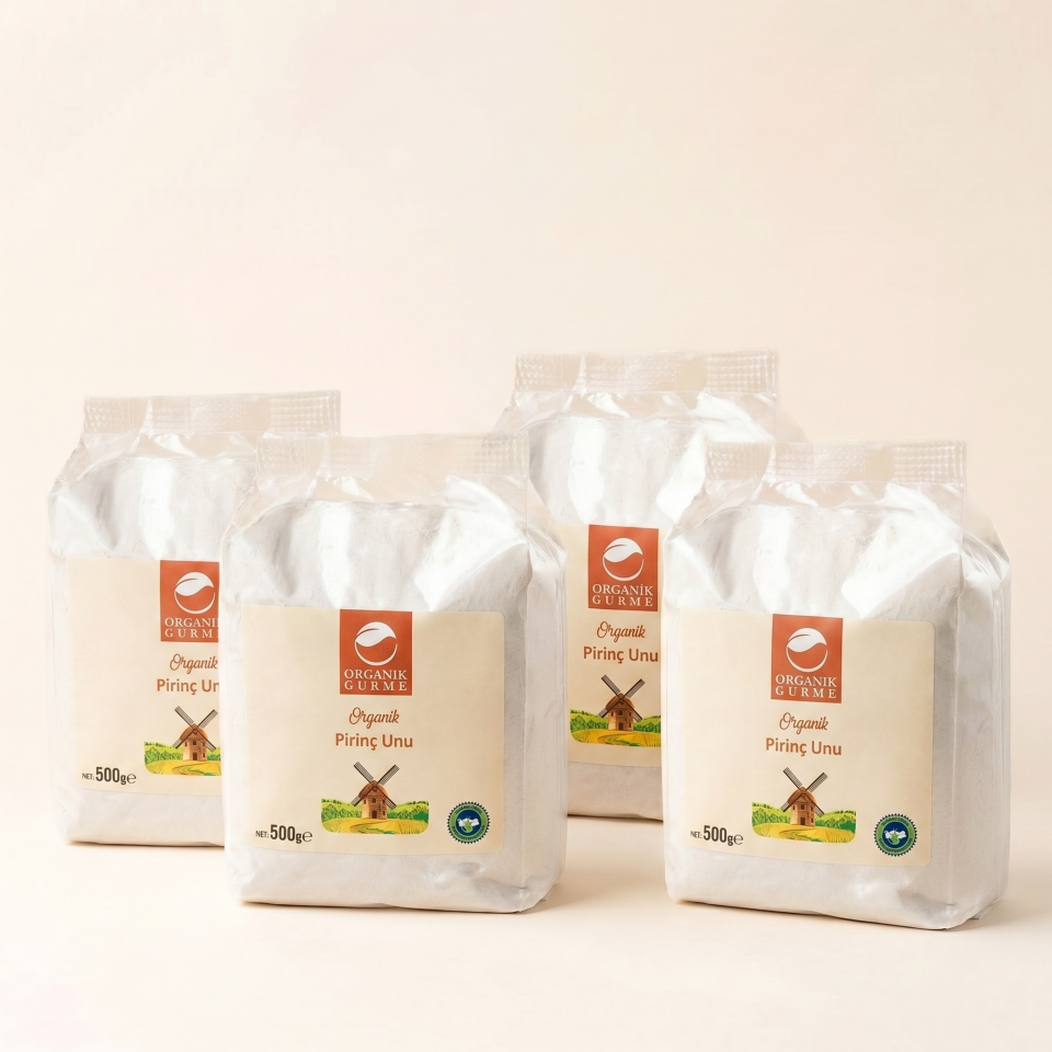 4'lü Organik Pirinç Unu 500 gr
